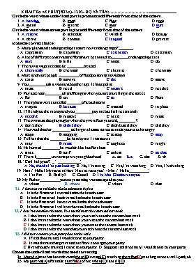2 Đề kiểm tra 45 phút số 3 môn Tiếng Anh Lớp 12 (Có đáp án)